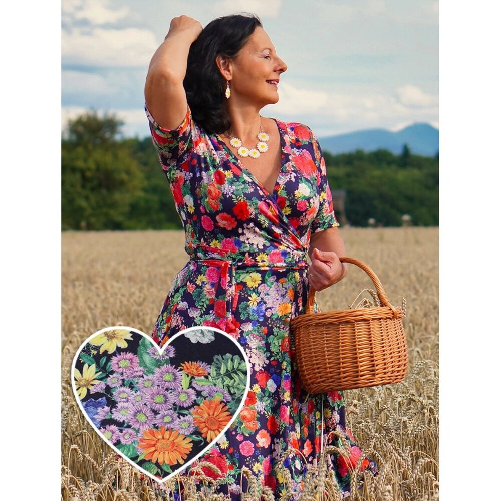 Dolly & Dotty Wrap Dress Floral Tea Lenght